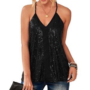 NEW CBR Elegant Black Sequin tank top size small